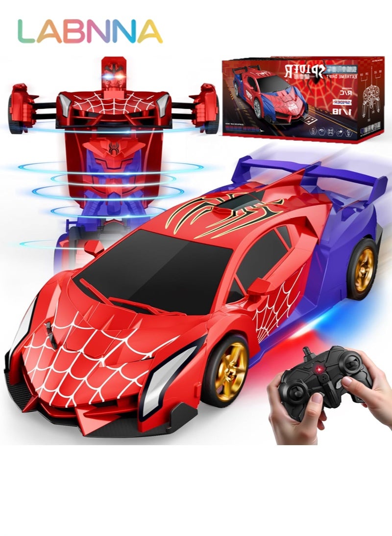 LABNNA Spider Transform RC Cars Toys with Eye & Underbody Lights, 2.4GHz Remote Control Car One-Button Deformation, Fast 360°Rotation Robot Toys Birthday Gifts for 3 4 5 6 7 8 9 10 Year Old Boys Age 4-7 8-12 - Image 1
